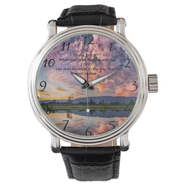 Christian Faith kor med Psalm 25:12 Armbandsur (Framsida)