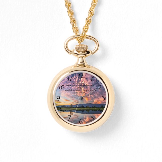 Christian Faith kor med Psalm 25:12 Armbandsur (Framsida)