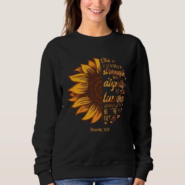 Christian Faith Love Sunflower Scripture Religious T Shirt (Framsida)