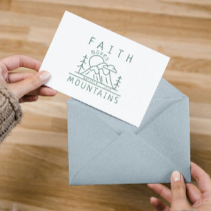 Christian Faith Moves Mountain Bible Verse Namn Anteckningskort