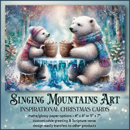 Christian Faith Polar Bear Friends jul Helgkort