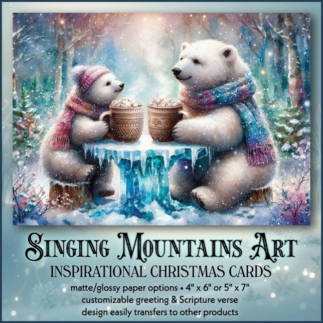Christian Faith Polar Bear Friends jul Helgkort (Skapare uppladdad)