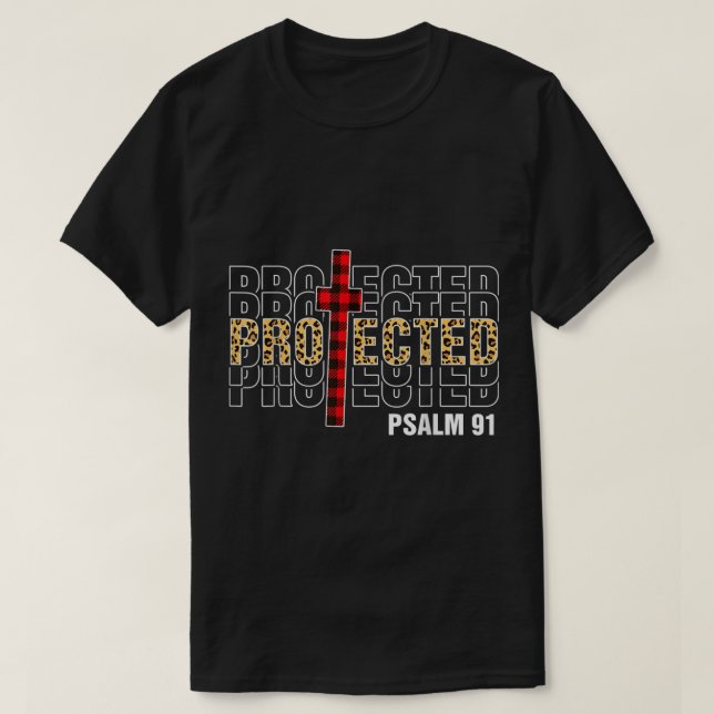 Christian Faith Protected Psalms 91 Leopard T Shirt (Design framsida)