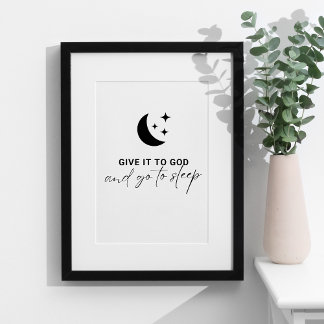 Christian Faith Quote Ge den till Gud Bible Verse Poster