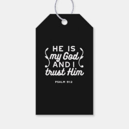 Christian Faith Quote – Trust in God Psalm 91:2 Presentetikett