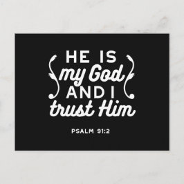 Christian Faith Quote – Trust in God Psalm 91:2 Vykort