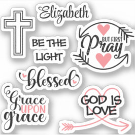 Christian Faith Scripture Gud är Kärlek Heart Jesu Klistermärken
