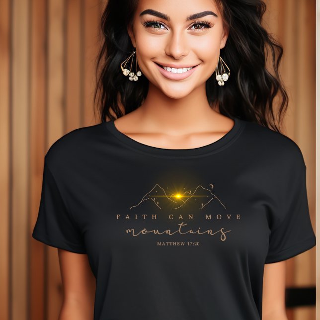 Christian Faith Sunrise Behind Mountains T Shirt (Skapare uppladdad)