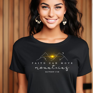 Christian Faith Sunrise in Mountains White skript T Shirt