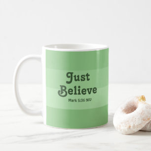 Christian Faith tror bara Bible Verse Grönt Kaffemugg