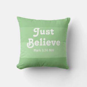 Christian Faith tror bara Bible Verse Grönt Kudde