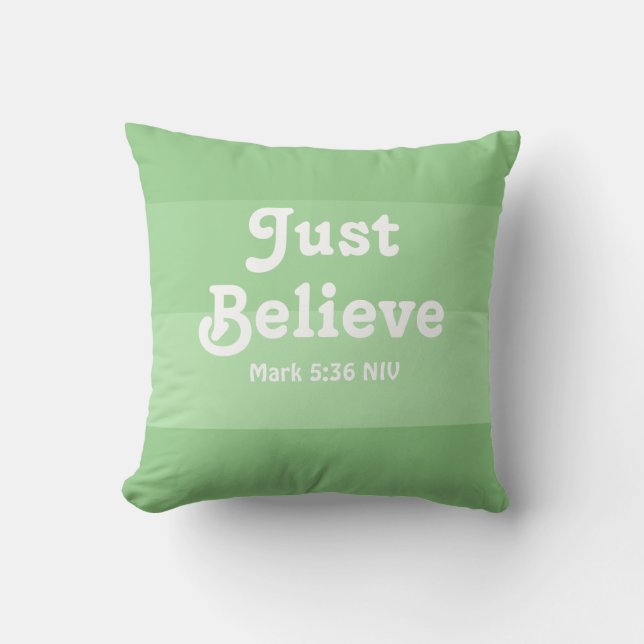 Christian Faith tror bara Bible Verse Grönt Kudde (Framsida)