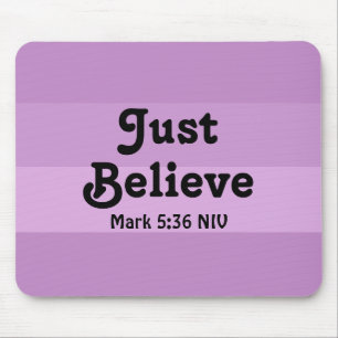 Christian Faith tror bara Bible Verse Lila Musmatta