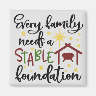 Christian Family Jul Stable Foundation Magnet