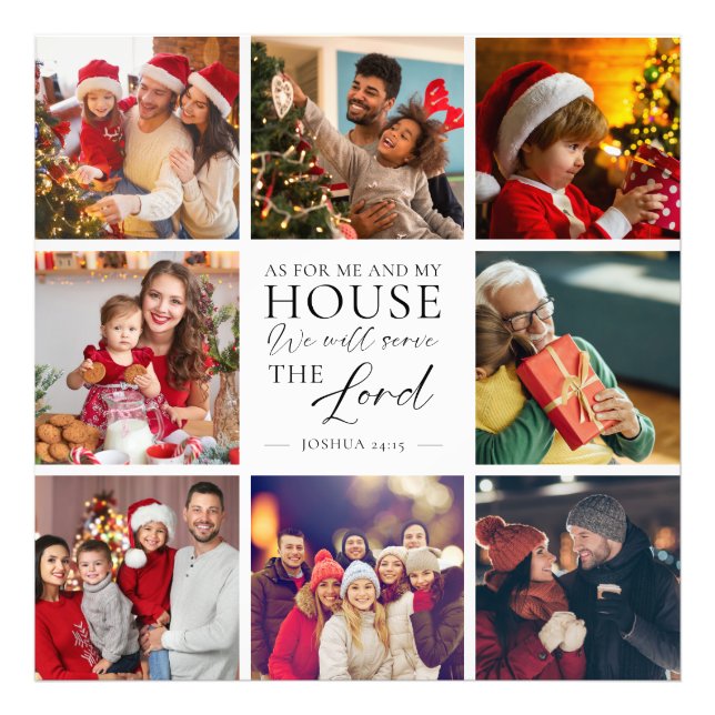 Christian Family Photo Joshua 24:15 Bible Verse Fototryck (Framsidan)
