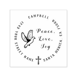 Christian Family Returadress Peace Kärlek Joy Självfärgande Stämpel