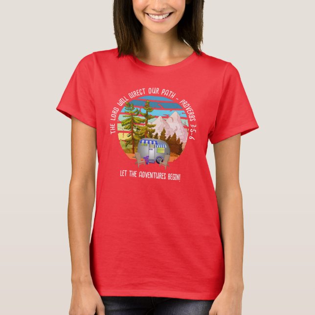 Christian Family Summer Camping Van Life T Shirt (Framsida)