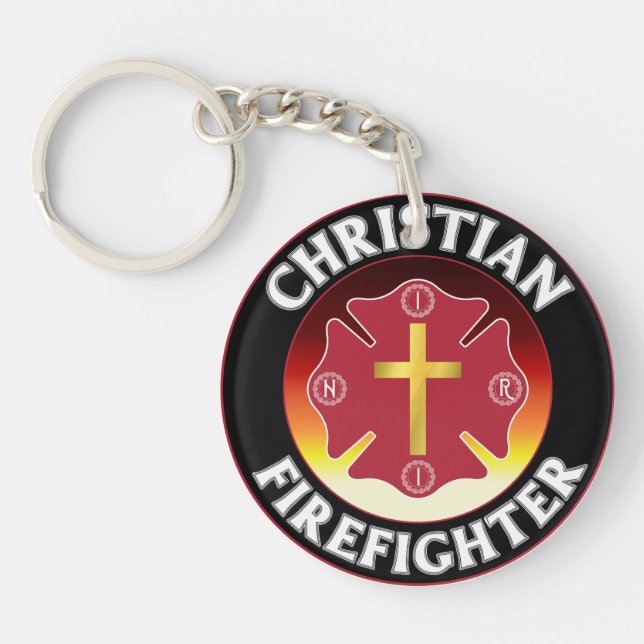 Christian Firefighter Red St Florian Kor INRI (Framsidan)