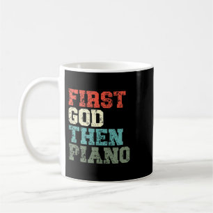 Christian First Gud sen Piano Player Christian Kaffemugg