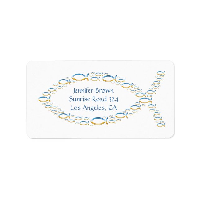 Christian Fish Address Label Adressetikett (Framsidan)