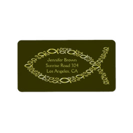 Christian Fish Address Label Adressetikett