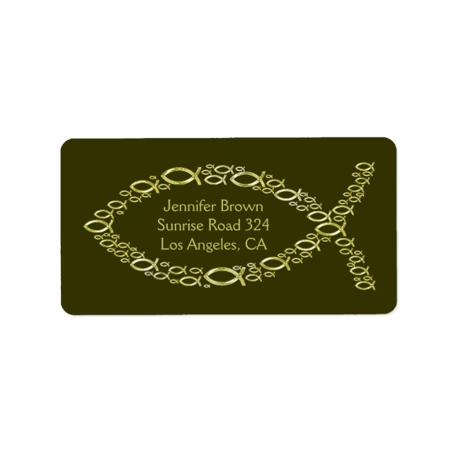 Christian Fish Address Label Adressetikett (Framsidan)