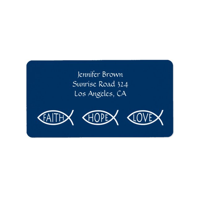 Christian Fish Address Label Adressetikett (Framsidan)
