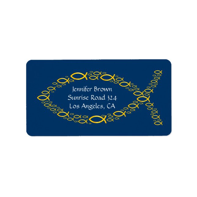 Christian Fish Address Label Adressetikett (Framsidan)