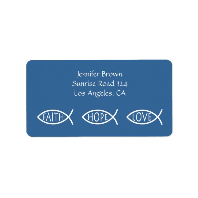 Christian Fish Address Label Adressetikett (Framsidan)
