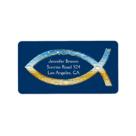 Christian Fish Address Label Adressetikett