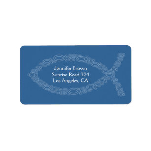 Christian Fish Address Label Adressetikett