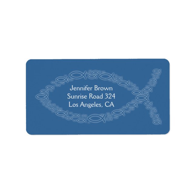 Christian Fish Address Label Adressetikett (Framsidan)