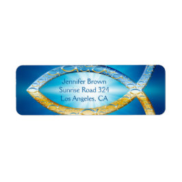 Christian Fish Address Label Returadress Etikett