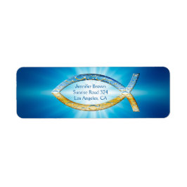 Christian Fish Address Label Returadress Etikett