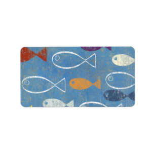 Christian Fish Art Adressetikett