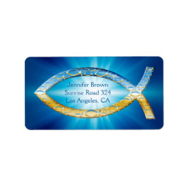 Christian Fish |  din tro Adressetikett