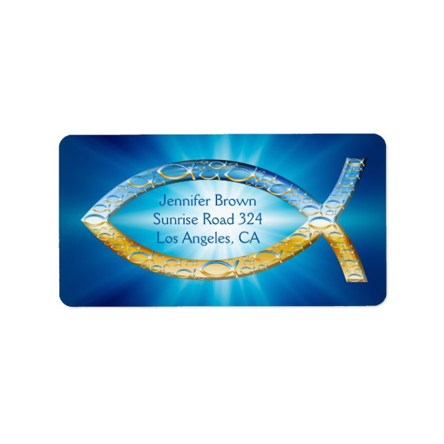 Christian Fish |  din tro Adressetikett (Framsidan)