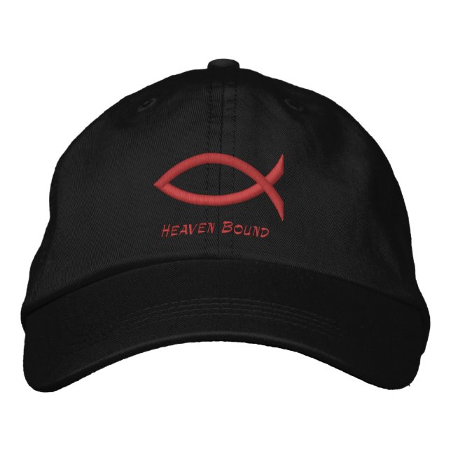 Christian Fish Embroized Baseball Cap Broderad Keps (Framsida)