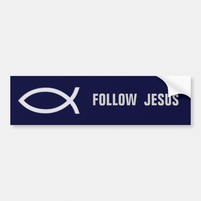 Christian Fish | Följ Jesus Bildekal (Framsidan)