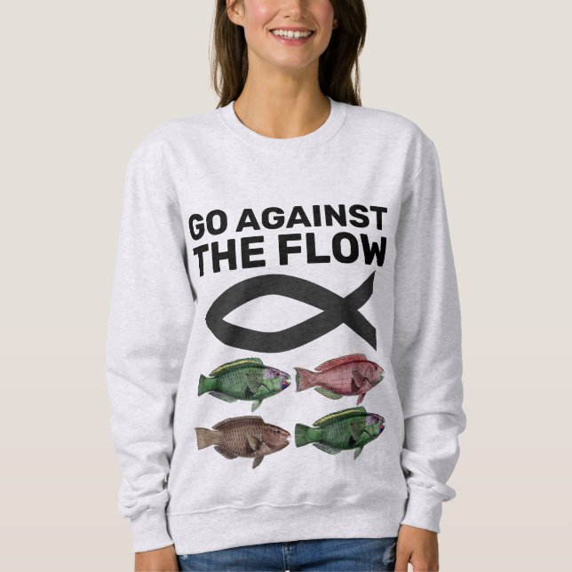 CHRISTIAN FISH GO MOT FLÖDEST-shirts T Shirt (Framsida)