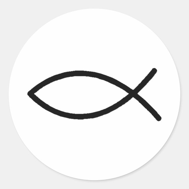 Christian Fish Runt Klistermärke (Framsida)