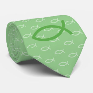 Christian Fish Symbol Grönt Slips
