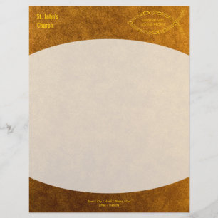 Christian Fish Symbol Guld Letterhead Brevhuvud