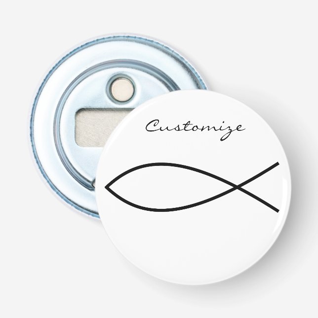 Christian Fish Symbol Ichthys Thunder_Cove Flasköppnare (Framsidan)