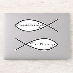 Christian Fish Symbol Ichthys Thunder_Cove Klistermärken