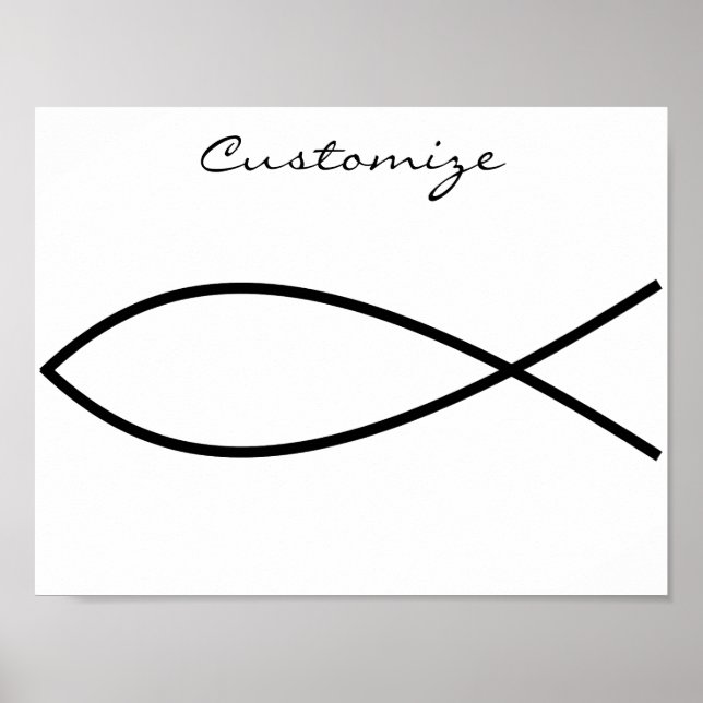 Christian Fish Symbol Ichthys Thunder_Cove Poster (Framsidan)