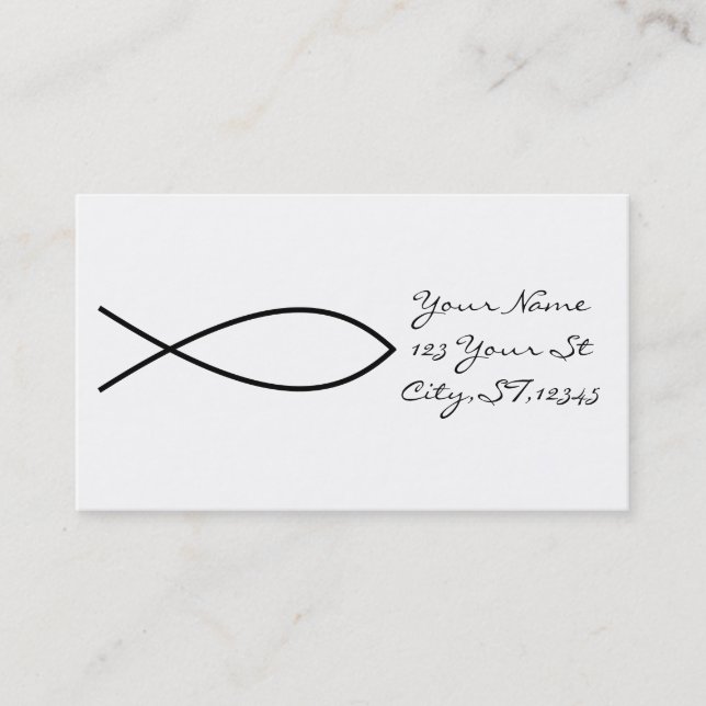 Christian Fish Symbol Ichthys Thunder_Cove Visitkort (Framsida)