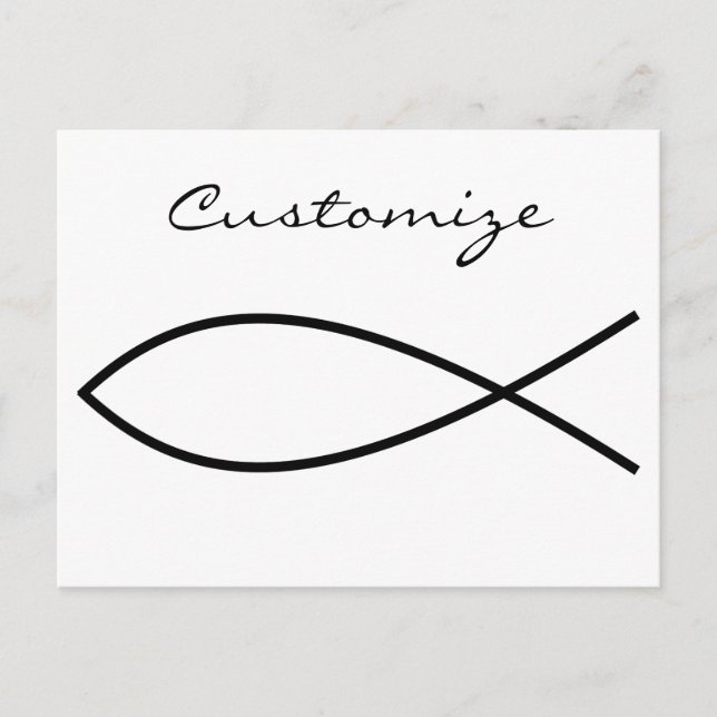 Christian Fish Symbol Ichthys Thunder_Cove Vykort (Framsida)
