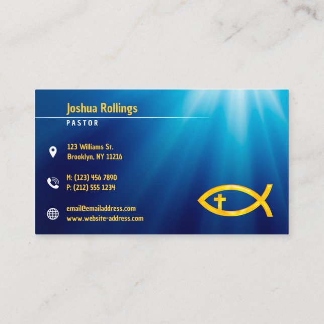 Christian Fish Symbol | inspirerande Visitkort (Baksida)