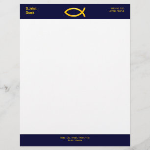 Christian Fish Symbol Letterhead Brevhuvud